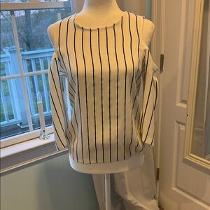 Ann Taylor Striped Cold Shoulder Top